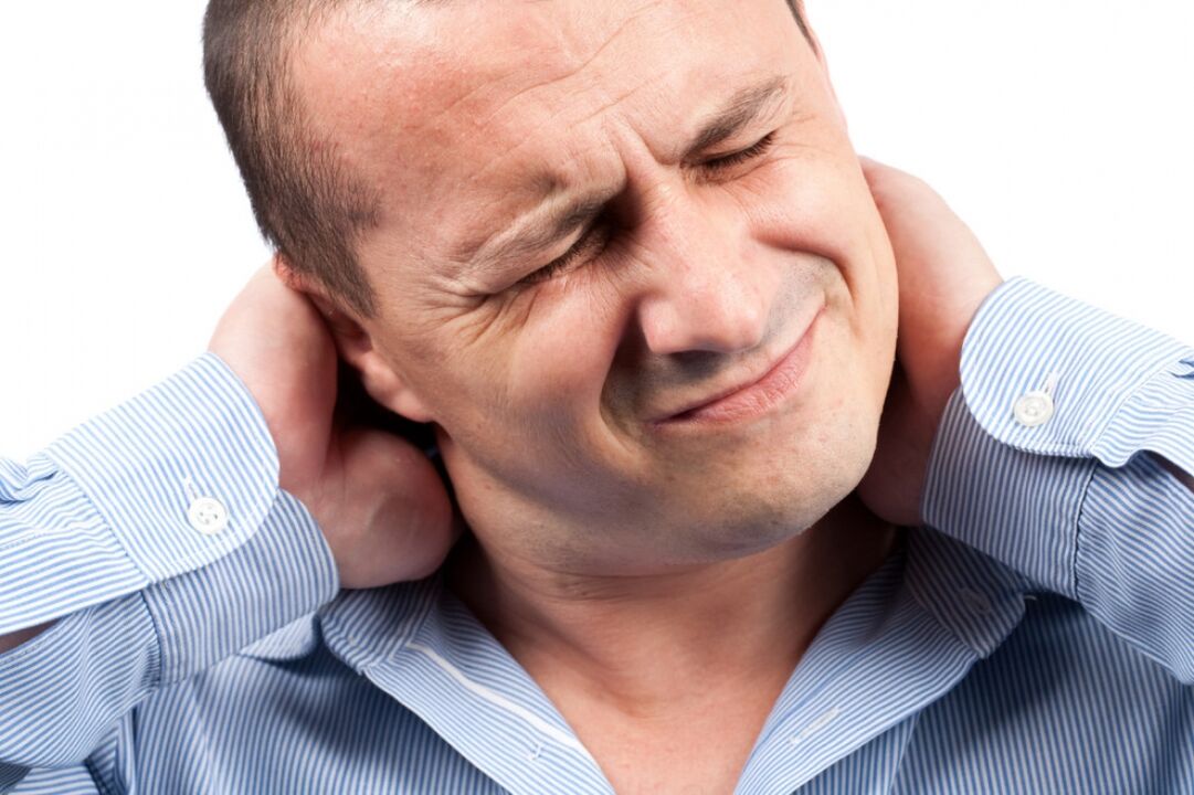 neck pain in a man with osteochondrosis